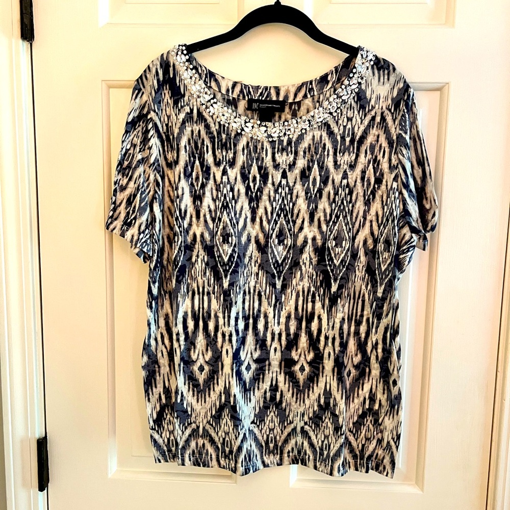 INC T-shirt embellished with rhinestones  Size 1X
